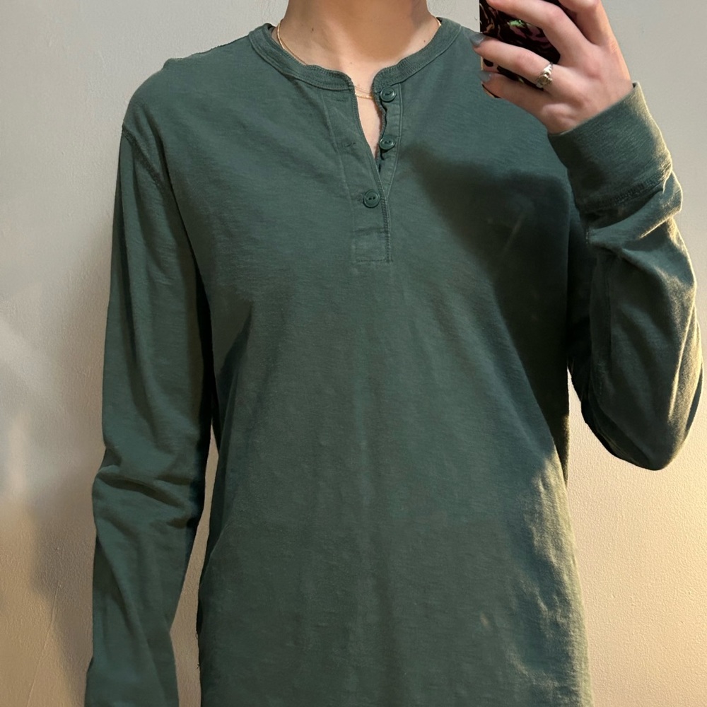 J Crew medium quarter button up long sleeve